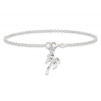 Sterling Silver Palm Tree Anklet view 3