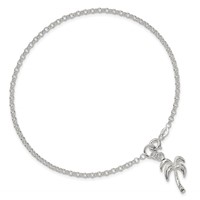Sterling Silver Palm Tree Anklet view 5