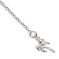 Sterling Silver Palm Tree Anklet view 1