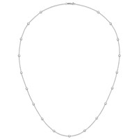 Sterling Silver Rhodium-plated 16-Station CZ Polished Necklace view 4