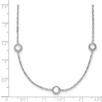 Sterling Silver Rhodium-plated 16-Station CZ Polished Necklace view 5