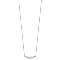 Sterling Silver Graduated Bezel-set CZ Bar Necklace, 18" view 2