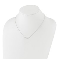 Sterling Silver Graduated Bezel-set CZ Bar Necklace, 18" view 3