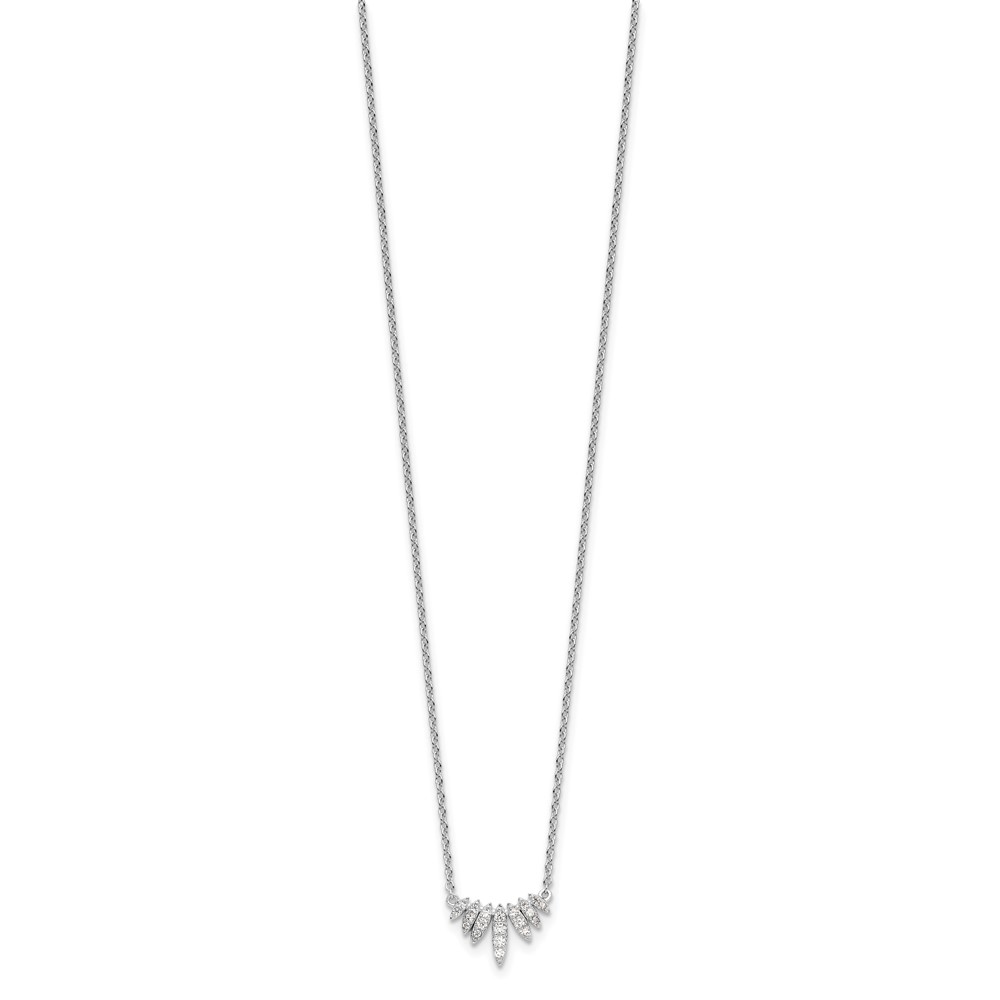 Sterling Silver Rhodium-plated CZ 18in Necklace (QG4295-18)
