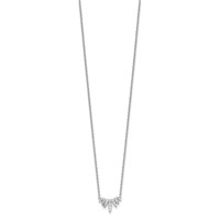 Sterling Silver Rhodium-plated Fancy CZ Necklace, 18" view 2