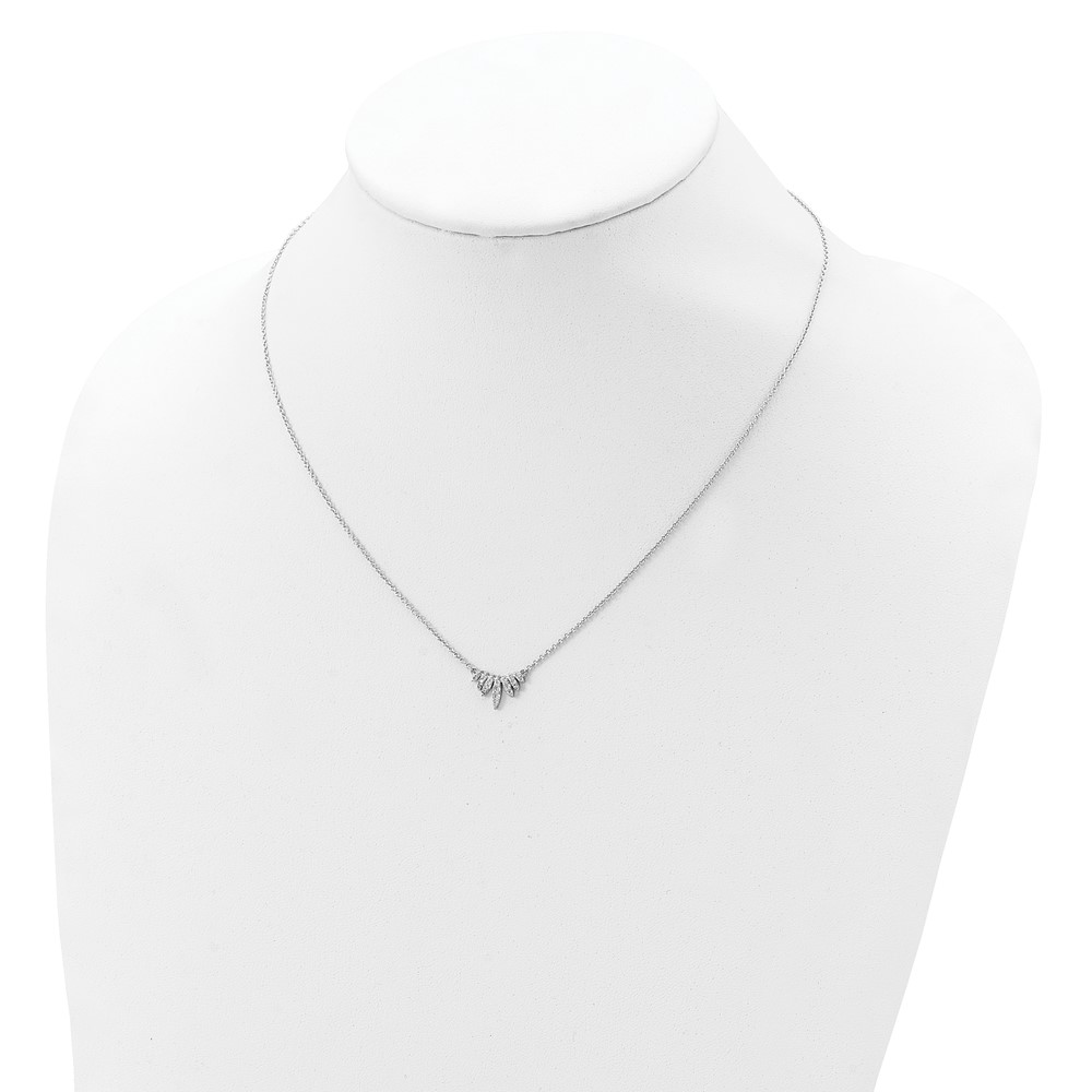 Sterling Silver Rhodium-plated CZ 18in Necklace (QG4295-18)