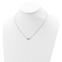 Sterling Silver Rhodium-plated Fancy CZ Necklace, 18" view 3