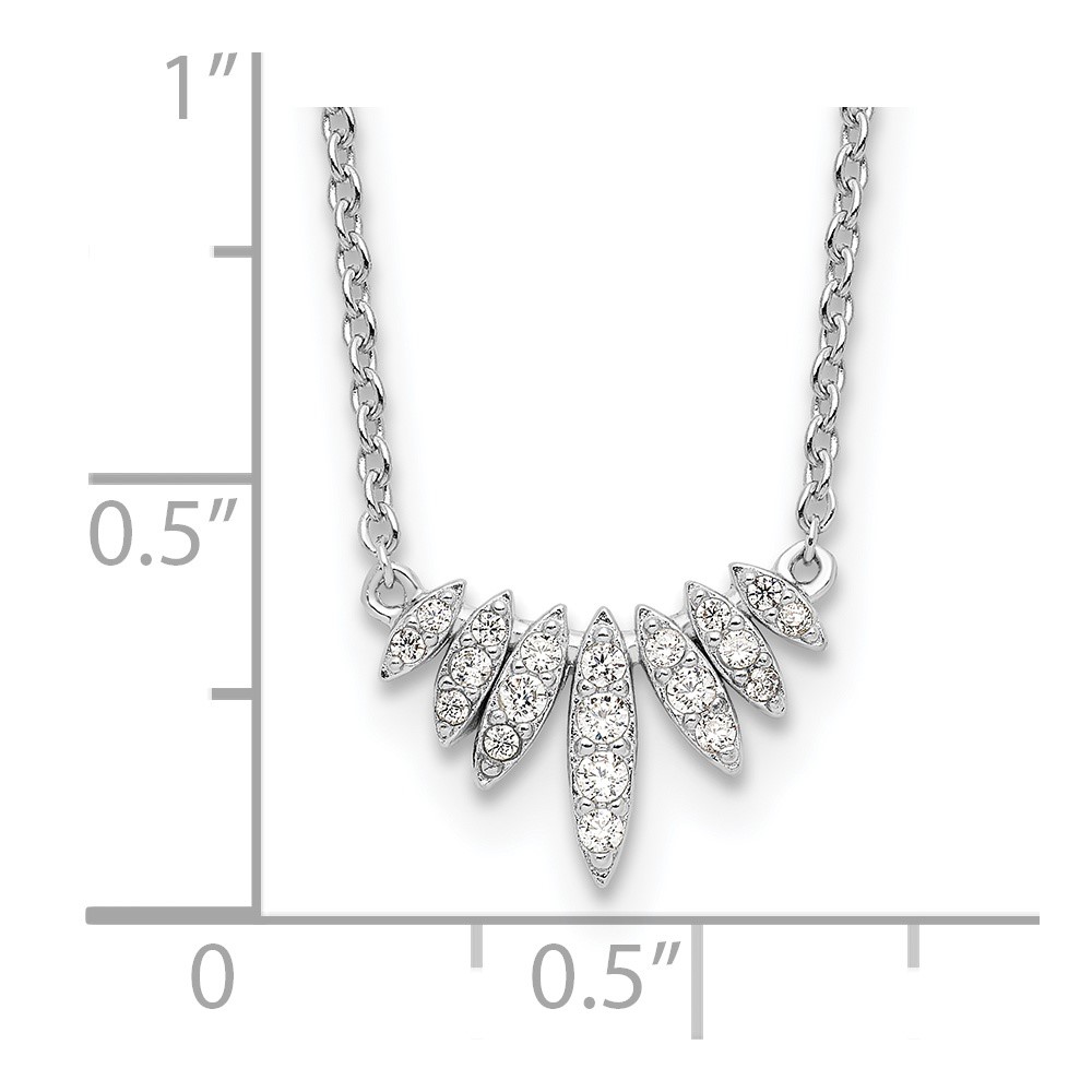 Sterling Silver Rhodium-plated CZ 18in Necklace (QG4295-18)