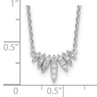 Sterling Silver Rhodium-plated Fancy CZ Necklace, 18" view 4