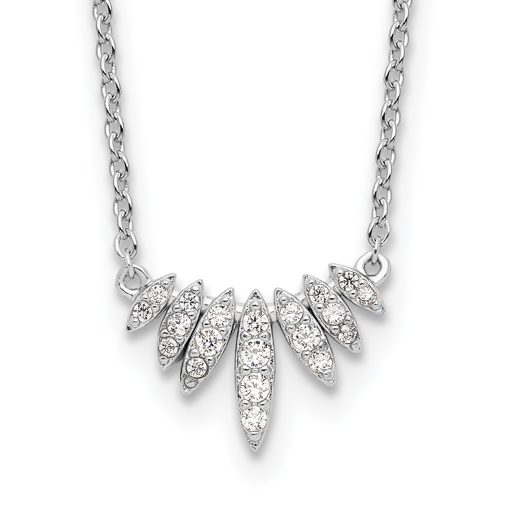 Sterling Silver Rhodium-plated CZ 18in Necklace (QG4295-18)