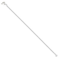 Sterling Silver Hollow Polished 3-D Dolphin Anklet, 9" view 2