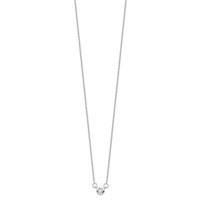 Sterling Silver Rhodium-plated Bezel-set 5mm CZ Necklace, 19" view 2