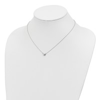 Sterling Silver Rhodium-plated Bezel-set 5mm CZ Necklace, 19" view 3