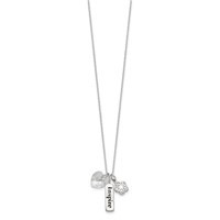Sterling Silver Enameled Inspire Crystal Heart Necklace view 2