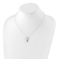 Sterling Silver Enameled Inspire Crystal Heart Necklace view 3