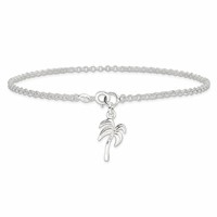 Sterling Silver Palm Tree Anklet view 3