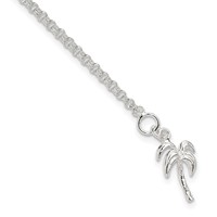 Sterling Silver Palm Tree Anklet view 1
