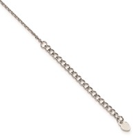 Sterling Silver Gold-plated and Rose-plated CZ Necklace with Ext, 2" view 3