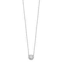 Sterling Silver Rhodium-plated CZ W 2in Ext. Fancy Necklace view 2