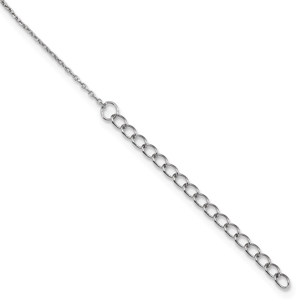 Sterling Silver Rhodium-plated CZ w/2in ext. Fancy Necklace (QG4334-16)