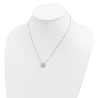 Sterling Silver Rhodium-plated CZ W 2in Ext. Fancy Necklace view 3