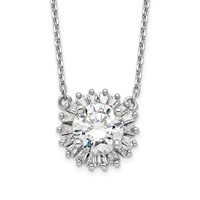 Sterling Silver Rhodium-plated CZ W 2in Ext. Fancy Necklace view 1