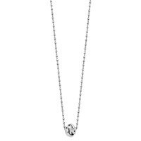 Sterling Silver Rhodium-plated Polished Love Knot Diamond-cut Chain Necklace, 18" view 2