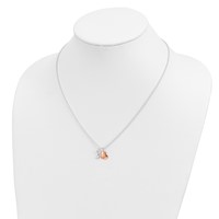 Sterling Silver Rose-tone Heart and Key Necklace, 19" view 3