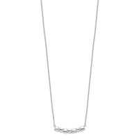 Sterling Silver Rhodium-plated Heart Bar Necklace with 2 Inch Extension, 16" view 2