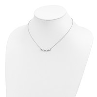 Sterling Silver Rhodium-plated Heart Bar Necklace with 2 Inch Extension, 16" view 3