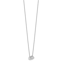 Sterling Silver Rhodium-plated Polished 3-Heart Necklace, 18" view 2