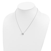Sterling Silver Rhodium-plated Polished 3-Heart Necklace, 18" view 3