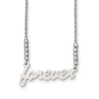 Sterling Silver CZ Polished Forever Necklace