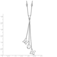 Sterling Silver Rhodium-plated CZ Mom with 2 Inch Extension Y-Necklace, 16" view 4