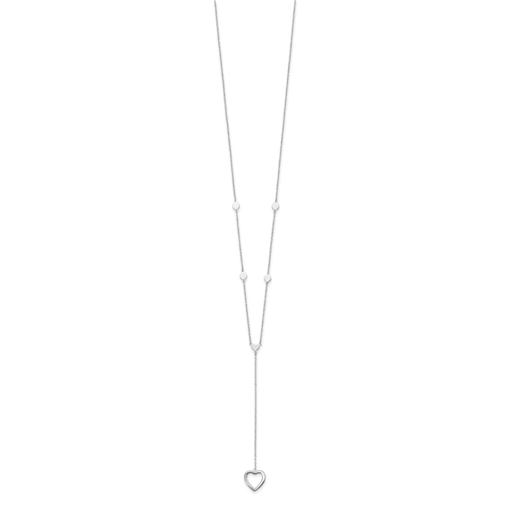 Sterling Silver Rhodium-plated Hearts w/2in ext. Y-Necklace (QG4389-16)