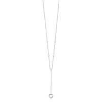 Sterling Silver Rhodium-plated Polished Hearts with 2 Inch Extension Y-Necklace, 16" view 2
