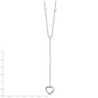 Sterling Silver Rhodium-plated Polished Hearts with 2 Inch Extension Y-Necklace, 16" view 4