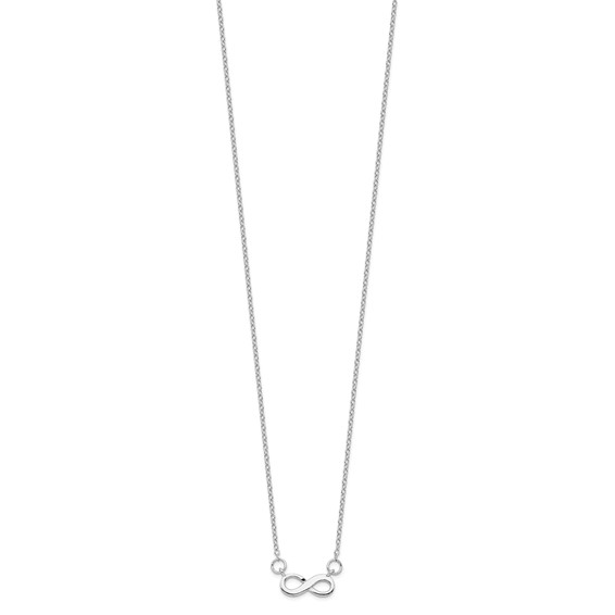 Sterling Silver Rhodium-plated w/ 2in ext. Infinity Necklace
