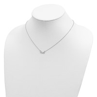 Sterling Silver Rhodium-plated Polished Infinity Symbol Necklace with 2 Inch Extension, 16" view 3