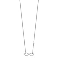 Sterling Silver Rhodium-plated CZ Infinity Symbol Necklace, 18" view 2