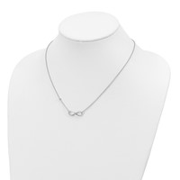Sterling Silver Rhodium-plated CZ Infinity Symbol Necklace, 18" view 3