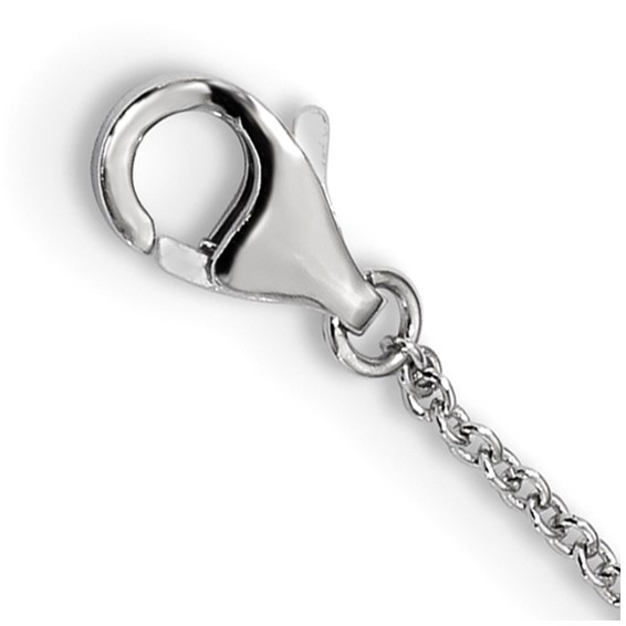 Sterling Silver Rhodium-plated CZ Hashtag Smile Necklace