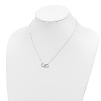 Sterling Silver Rhodium-plated CZ Infinity Love Necklace, 18" view 3