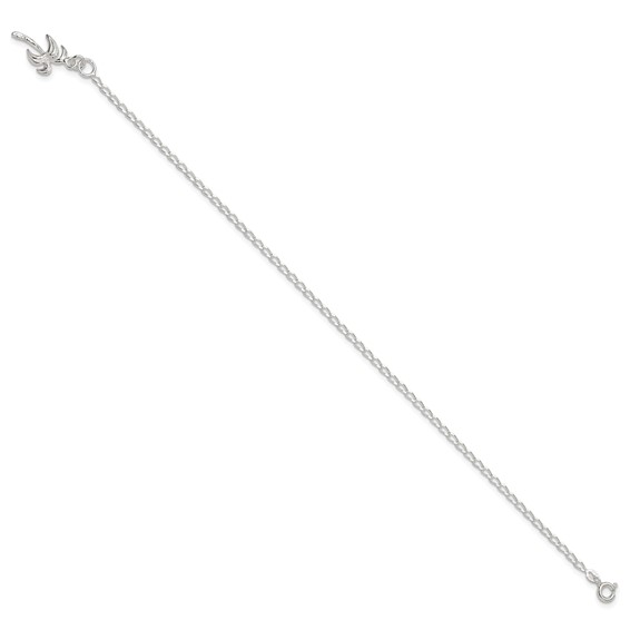 Sterling Silver Palm Tree Anklet
