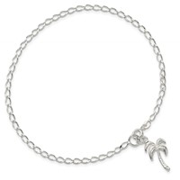 Sterling Silver Palm Tree Anklet view 5