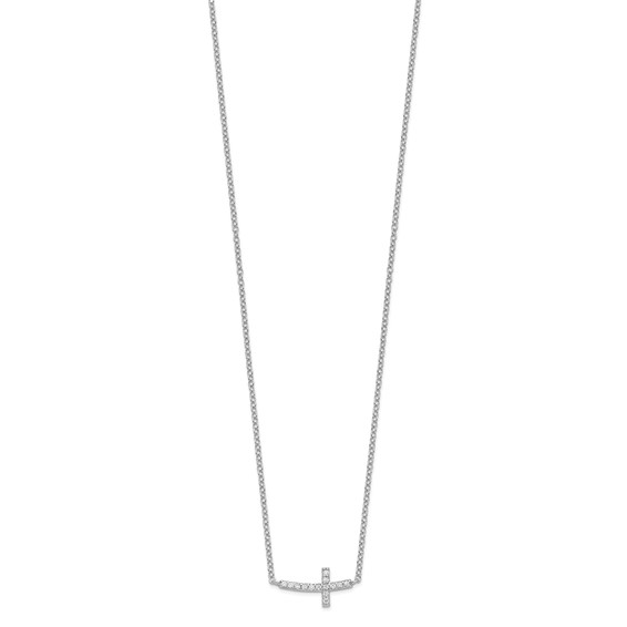 Sterling Silver Sideways Cross Necklace