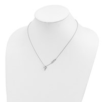 Sterling Silver Rhodium-plated Faith Necklace with Cross, 18" view 3