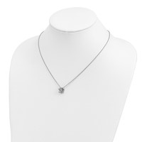 Sterling Silver Rhodium-plated Polished 3-Cross Necklace, 18" view 3