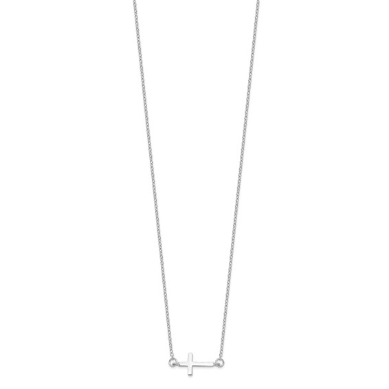 Sterling Silver Sideways Cross Necklace