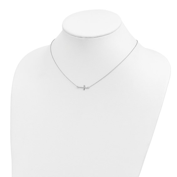 Sterling Silver Sideways Cross Necklace